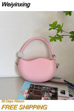 Weiyinxing Designer Women Small Shoulder Bag PU Leather Ladies Round Crossbody Bags Candy Color Female Beaded Handle Handbags