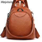 Weiyinxing quality leather backpack women large capacity travel backpack fashion school bags for teenage girls shoulder bags mochila