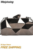 Weiyinxing Acrylic Box Geometric bags Clutch Evening Bag Elegent Chain Shoulder Bag for Women 2023 Handbag For Wedding/Dating/Party