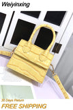 Weiyinxing Small Square bag 2023 Fashion New Quality PU Leather Women's Handbag Crocodile pattern Chain Shoulder Messenger Bags