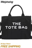 Weiyinxing Casual Canvas Large Capacity Tote Bag Women Handbags Designer Letters Shoulder Crossbody Bags Luxury Big Shopper Bag Purse