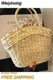 Weiyinxing Capacity 2023 New Fashion Shoulder Straw Woven Luxury Designer For Women Tote Bags Casual Beach Shopping Handbags Classics