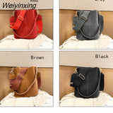 Weiyinxing Bucket Bag Women Nubuck Leather Shoulder Bag Large Capacity Crossbody Bag 2023 Fashion Lady Handle Bag Wild Bag 911