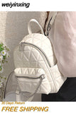 weiyinxing Women Designer Leather Backpacks Sac A Dos Chain Luxury Fashion High Quality Small Backpack for Teenage Girls Mochila Rucksack