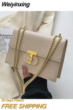 Weiyinxing New Luxury Designer Chain Shoulder Bags Summer Classic Fashion Crossbody Solid Color High Quality Leather Women Handbags