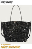 weiyinxing Sequins Large Tote Bag Designer Women Handbags Shinny Shoulder Crossbody Bags Bling Evening Big Bcuket Shopper Purse 2023