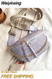 Weiyinxing Women Leather Bag High Quality Waist Bag Thick Chain Shoulder Crossbody Chest Bag Female Belt sac Designer Brand Handbag