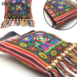 Weiyinxing Hmong Tribal Ethnic Thai Indian Boho Shoulder Bag Message Bag for Women Embroidery Tapestry Tote Messenger