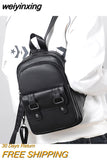 weiyinxing Fashion Men Leather Backpack Small Shoulder Bags for Male High Quality Pu Mini Crossbody Bag Black New Designer Travel Bag