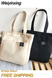 Weiyinxing Women Canvas Tote Bag Solid Color Designer Ladies Casual Handbag Shoulder Bag Large Capacity Cotton Reusable Shopping Beach Bag