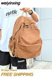 weiyinxing Men Black Rucksack Simple Canvas Women Knapsack Fashion Lovers Shoulder Bag Backpack Schoolbag College Mochila School