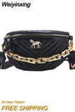 Weiyinxing Women's Fanny Pack 2023 Retro New Waist Bag Thick Chain Shoulder Crossbody Chest Bag Lady Belt Bag Designer Brand Handbag