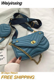 Weiyinxing PU Leather Shoulder Bag For Women 2023 new purse and Handbags Female Travel Crossbody Bag ladies chain Sling bag 2 PCS/SET