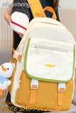 Weiyinxing Female Yellow Waterproof Book bag High Capacity Women School Bag Kawaii Lady Laptop Trendy Travel College Backpacks Girl