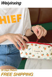 Weiyinxing Bear Women's Cosmetic Bag Large Capacity Ladies Portable Travel Clutch Handbags Girls Student Purse Sundries Storage Bags