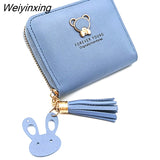 Weiyinxing Bear Decoration Women's Wallet New Fashion Short Coin Purse Card Holder Small Ladies Wallet Female Hasp Mini Clutch