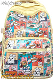 Weiyinxing Cartoon Printing Women Backpack Kawaii Waterproof Nylon Large Travel Bag Female Schoolbag For Girls Men Laptop Backpacks