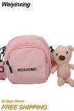 Weiyinxing Women's Small Square Shoulder Bag Simple Student Girls Canvas Messenger Bags Casual Female Phone Pouch Purse Handbags