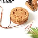 Weiyinxing Square Round Mulit Style Straw Bag Handbags Women Summer Rattan Bag Handmade Woven Beach Circle Bohemia Handbag New Fashion