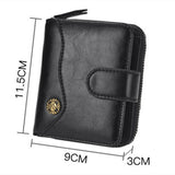 Weiyinxing New Style Men's Retro Wallet Short Men's Multifunctional Wallet Zipper Coin Purse PU Waterproof Anti-theft Fashion Wallet