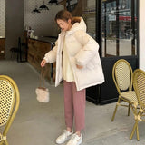 Weiyinxing 2023 Women Short Jacket Winter Thick Hooded Cotton Padded Coats Female Korean Loose Puffer Parkas Ladies Oversize Harajuku C