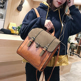 weiyinxing Pu Leather Women Backpack Preppy Style Backpacks Fashion School Bag College Girl Backpack Shoulder Bags Mochila Feminina