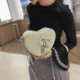 Weiyinxing Love Heart Shape Shoulder Bags For Women 2023 Luxury Designer Leather Handbags Brand Female Chain Crossbody Purse Bag