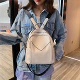 weiyinxing Women Leather Backpack Small PU School Bag Backpack for Teenager Girls Rucksack Vintage Shoulder Bags Mochila Feminina