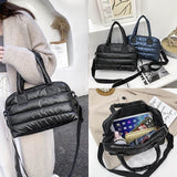 Weiyinxing Nylon Crossbody Shoulder Bag with Short Handle Cotton Padded Women Tote Handbag 2023 Winter High Capacity Lady Cotton Bag