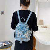 weiyinxing Designer Small Women Backpack Soft Flower Pattern Mini Female Shoulder Bags School Backpacks Bag for Teenage Girls Purses