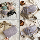 Weiyinxing Women Leather Bag High Quality Waist Bag Thick Chain Shoulder Crossbody Chest Bag Female Belt sac Designer Brand Handbag