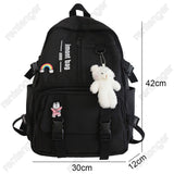 Weiyinxing Girl White Waterproof Backpack Nylon Ladies School Bag Kawaii Female Laptop Bag Women College Student Mesh Backpack Fashion