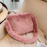 Weiyinxing Solid Color Women Plush Crossbody Bag Casual Faux Fur Female Large Shoulder Bags Fashion Elegant Ladies Purse Handbags