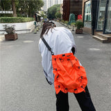 Weiyinxing Ladies Drawstring Large Capacity Shoulder Messenger Bag Waterproof Solid Color Crossbody Bags Shopping Folding Casual New