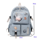 weiyinxing Muti-Pocket Women Backpack Nylon School Bag Backpacks for Teenage Girls Fashion College Student Back Pack Mochila Feminina