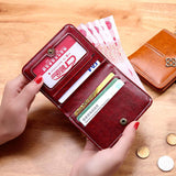 Weiyinxing Leather Women Wallet Hasp Small and Slim Coin Pocket Purse Women Wallets Cards Holders Luxury Brand Wallets Designer Purse