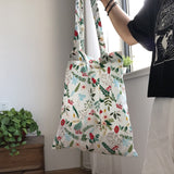 Weiyinxing Fashion Design Women Flower Handbag Classic Book Shopping Shoulder Bags Original Ladies Cotton Fabric Totes Bag For Girls
