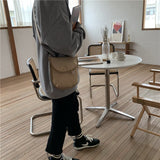 Weiyinxing Winter Canvas Bag for Women Phone Coin Small Square Pouch Fashion Retro Diagonal Bags All-match Nylon Shoulder Pack