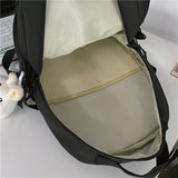 Weiyinxing Solid Color Nylon Women Backpack College Style Large Capacity Travel Rucksack School Bags for Teenage Girl Boys