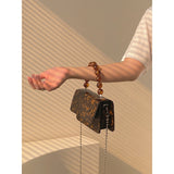 Weiyinxing Beaded Chain Women's Small Handbags Fashion Ladies Mini Square Shoulder Crossbody Bags Female Vintage Clutch Purse Bolsos