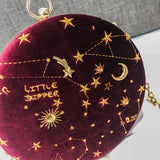 weiyinxing Round Starry Sky Suede Women Shoulder Bag Designer Chain Female Crossbody Messenger Bags Ladies Small Circle Purses 2023