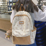 Weiyinxing Lady Kawaii Pattern Nylon Bag Trendy Female Laptop Cute Flannel Backpack Travel Women Student Backpack Girl College Bags