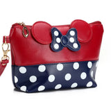Weiyinxing Cosmetic Bag Cartoon Bow Makeup Case Women Zipper Hand Holding Make Up Handbag Organizer Storage Pouch Toiletry Wash Bags