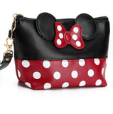 Weiyinxing Cosmetic Bag Cartoon Bow Makeup Case Women Zipper Hand Holding Make Up Handbag Organizer Storage Pouch Toiletry Wash Bags