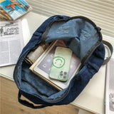 Weiyinxing Fashion Women's Backpack Denim Travel Backpacks College Student School Bag for Teenager Girls Female Shoulder Bags Book Bag
