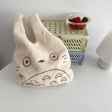 Weiyinxing Ladies Cartoon Cat Embroidery Imitation Lamb Fleece Fabric Handbag Soft New Large Capacity Shopping Bag Girl Japan INS