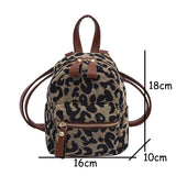 weiyinxing Women Mini Backpack High Quality Leopard Nylon Shoulder Bag Small Backpack School Bags for Teenage Girls Travel Rucksack