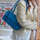 Weiyinxing Design Women's Blue Underarm Bags Fashion Oil Wax Leather Ladies Tote Top Handle Handbags New Vintage Female Shoulder Bag