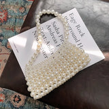 Weiyinxing Brand Hand-woven Pearl Bags Lady Beaded Shoulder Bag Women Party Vintage Handbag Ins Small Bag Cross body Bag