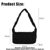 Weiyinxing Lattice Pattern Shoulder Bags Space Cotton Handbag Women Small Fluffy Tote Pack Feather Padded Ladies Quilted Underarm Bag